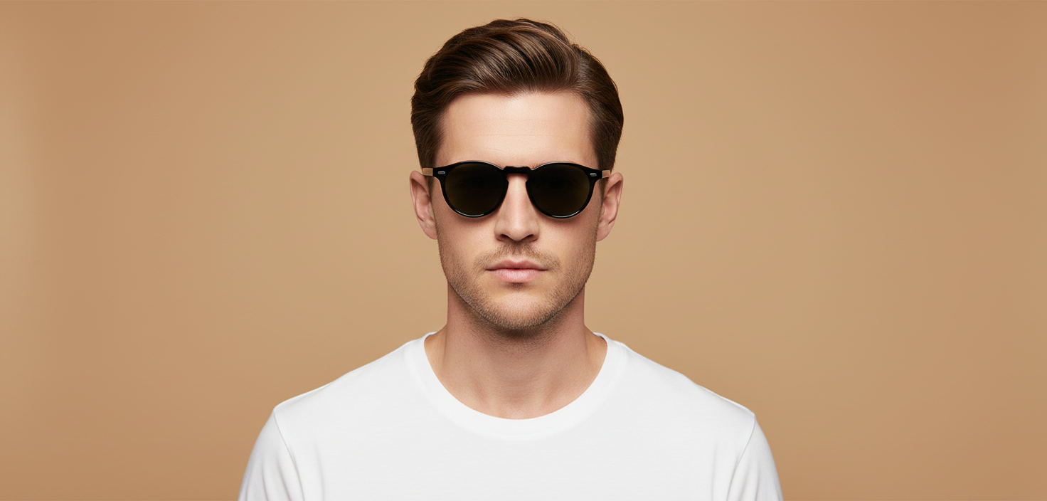 Modelo masculino llevando Gafas de Sol Oliver Peoples Gregory Peck OV5217S 1031P2 47 23