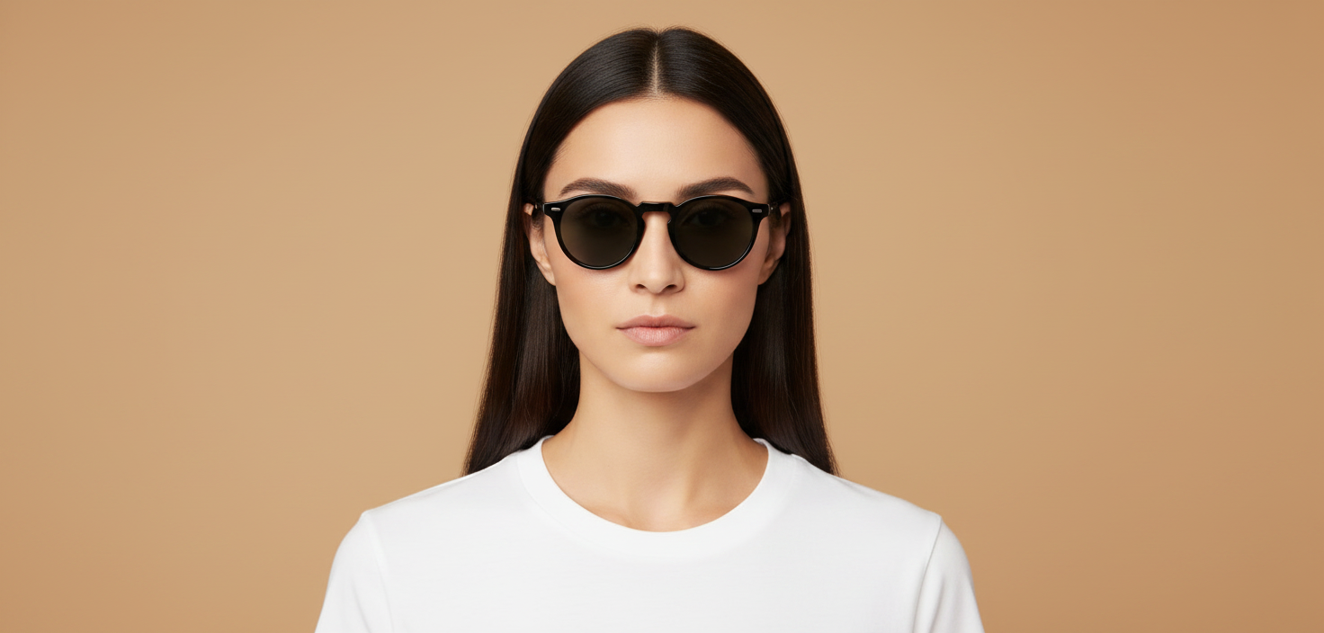 Modelo femenino llevando Gafas de Sol Oliver Peoples Gregory Peck OV5217S 1031P2 47 23