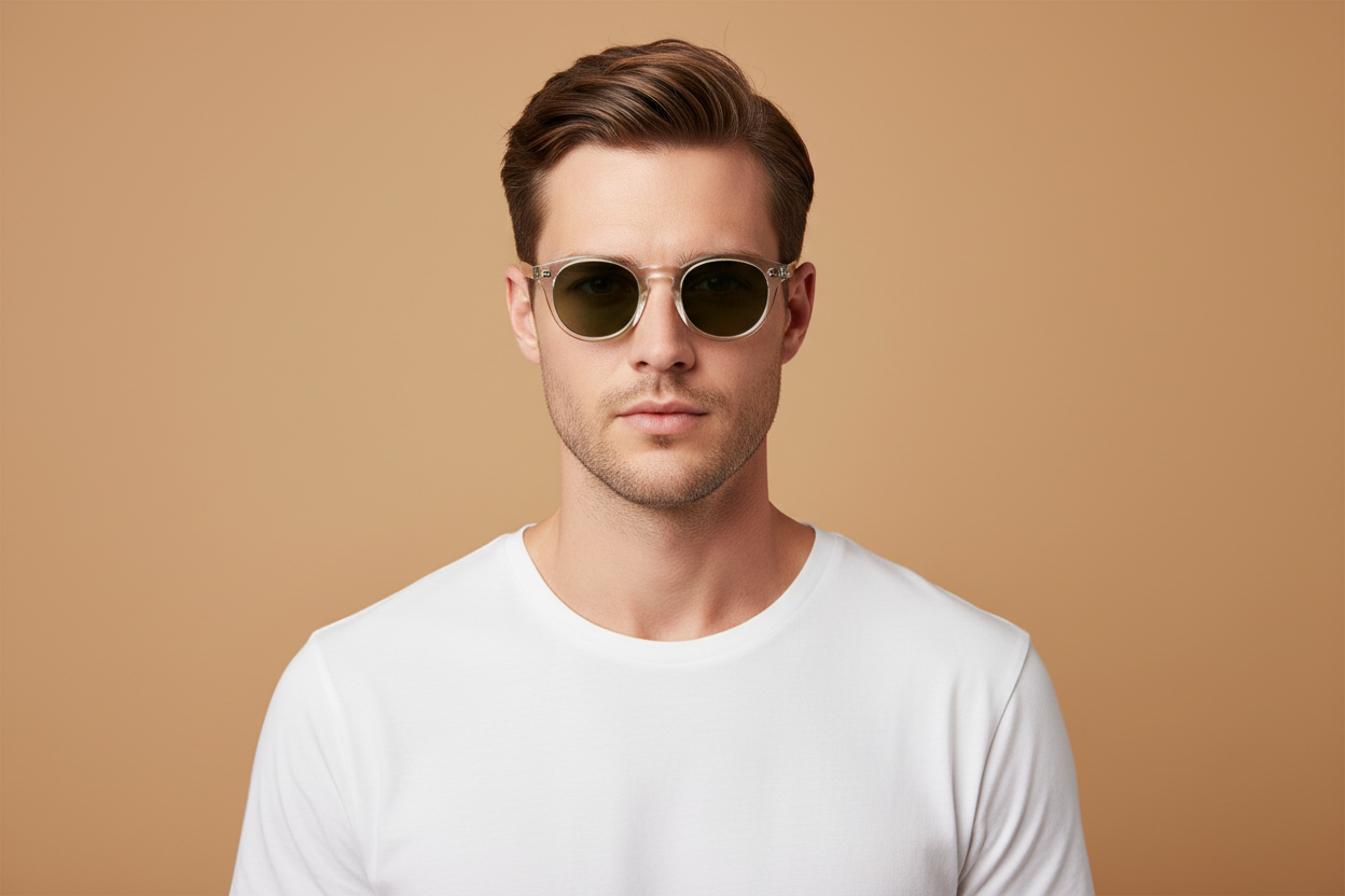 Modelo masculino llevando Gafas de Sol Oliver Peoples Boudreau L.A OV5382S 109471 48 22