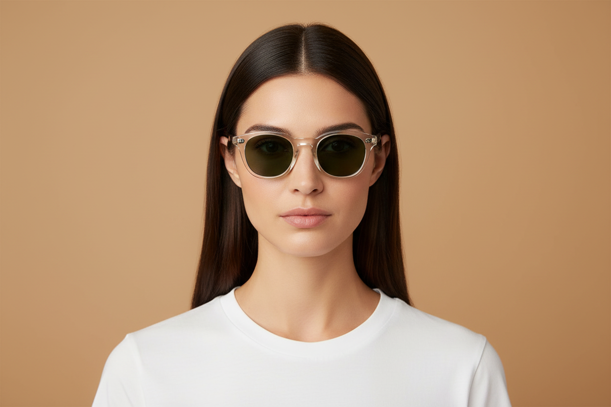 Modelo femenino llevando Gafas de Sol Oliver Peoples Boudreau L.A OV5382S 109471 48 22
