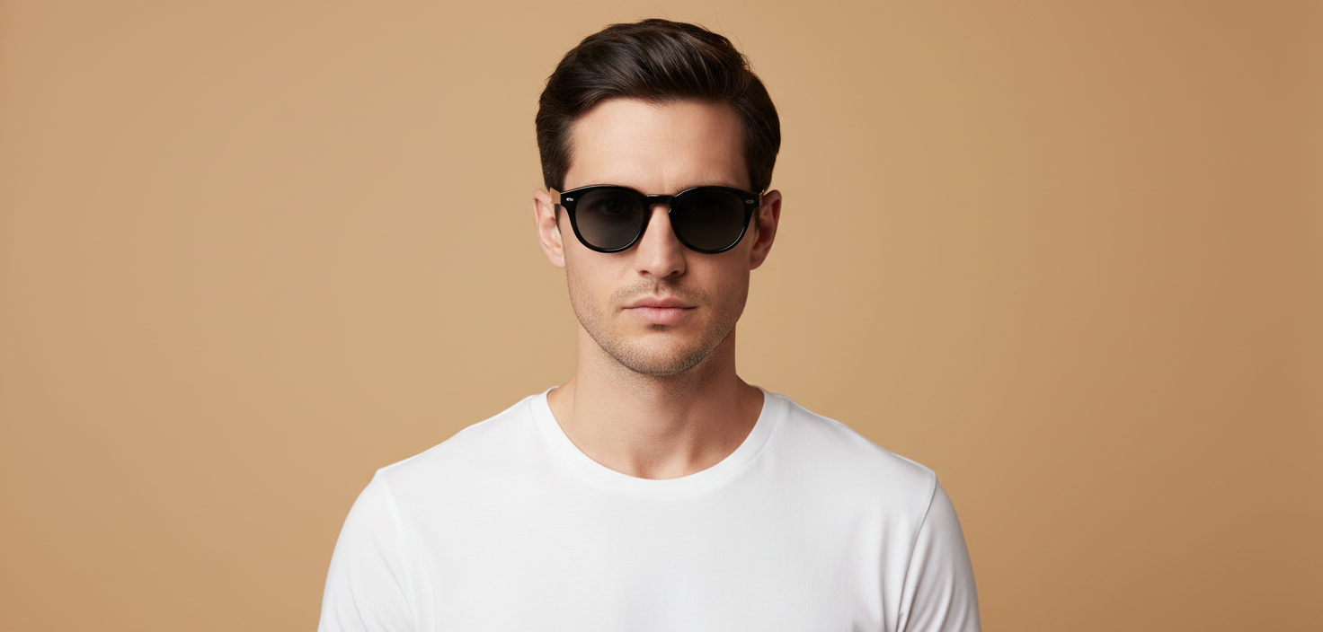 Modelo masculino llevando Gafas de Sol Oliver Peoples Cary Grant OV5413SU 14923R 48 22