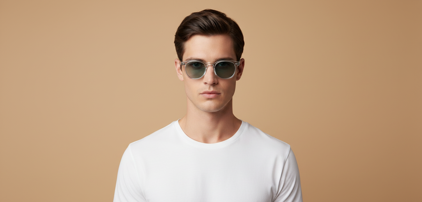 Modelo masculino llevando Gafas de Sol Oliver Peoples Desmon OV5454SU 1101P1 50 21
