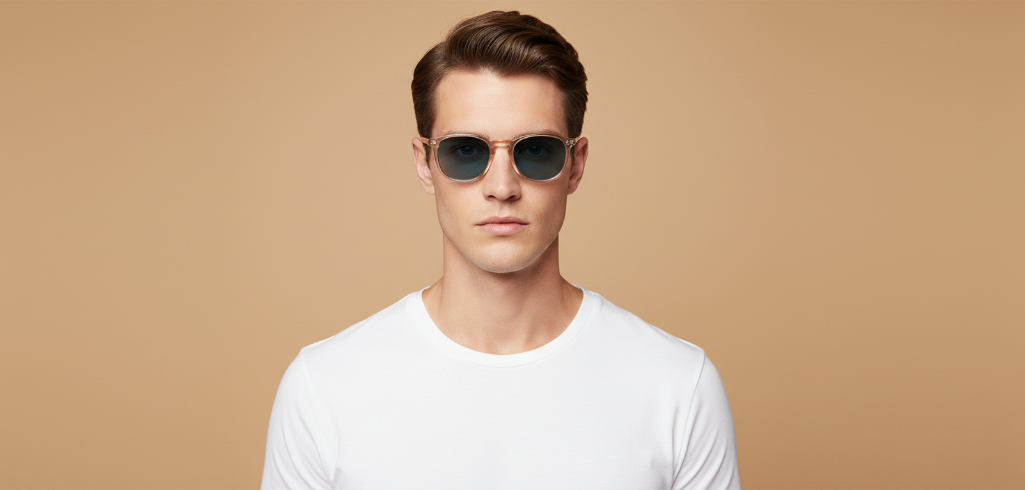 Modelo masculino llevando Gafas de Sol Oliver Peoples Finley OV5491SU 1743P1 48 20
