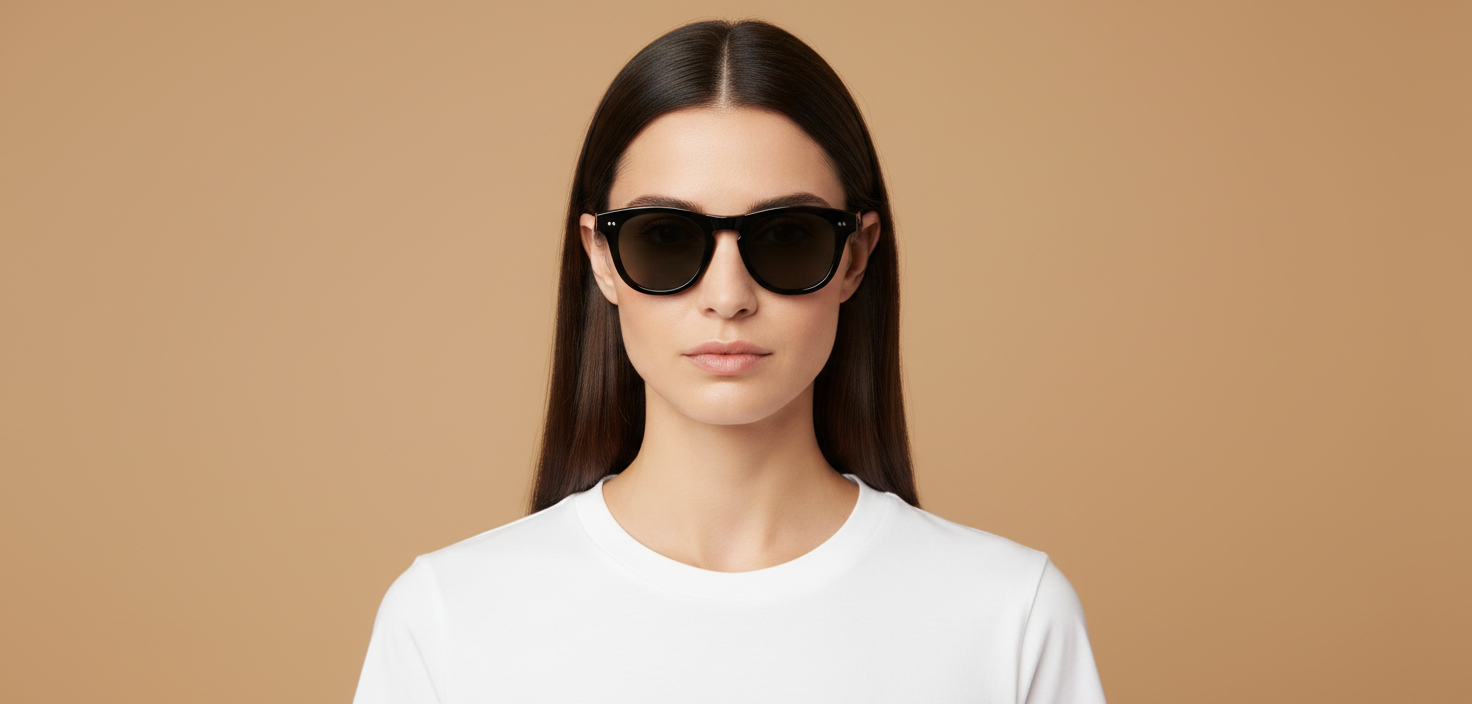 Modelo femenino llevando Gafas de Sol Oliver Peoples Rorke OV5509SU 1731R5 49 21
