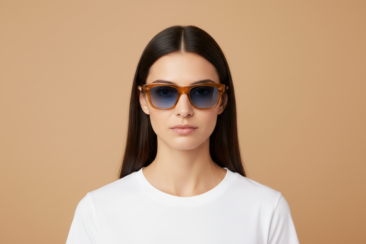 Modelo femenino llevando Gafas de Sol Oliver Peoples Birell OV5524SU 1578Q8 52 18