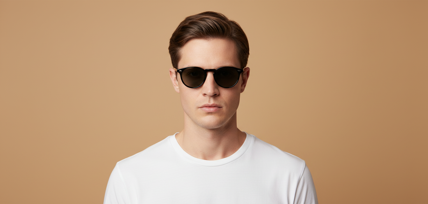 Modelo masculino llevando Gafas de Sol Oliver Peoples N.02 OV5529SU 1731R5 48 20