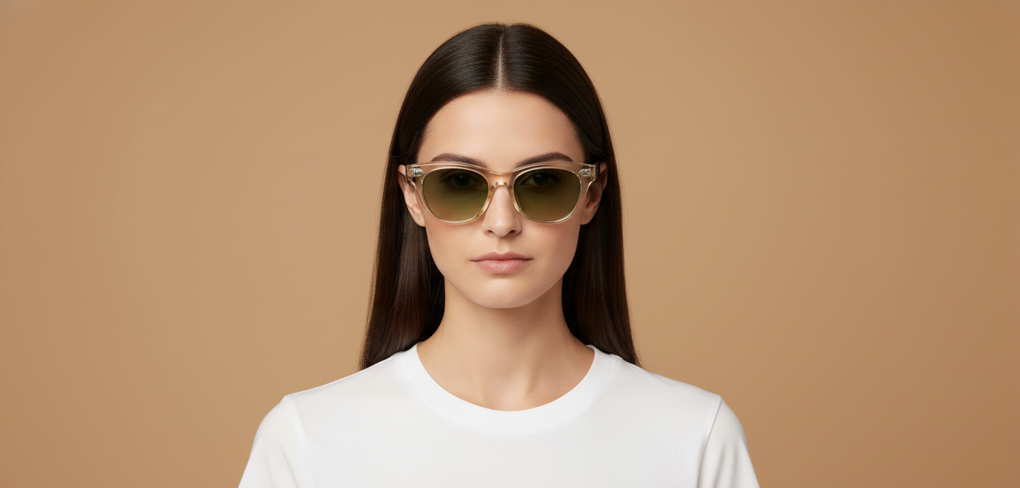 Modelo femenino llevando Gafas de Sol Oliver Peoples Avelin OV5541SU 1094BH 52 18