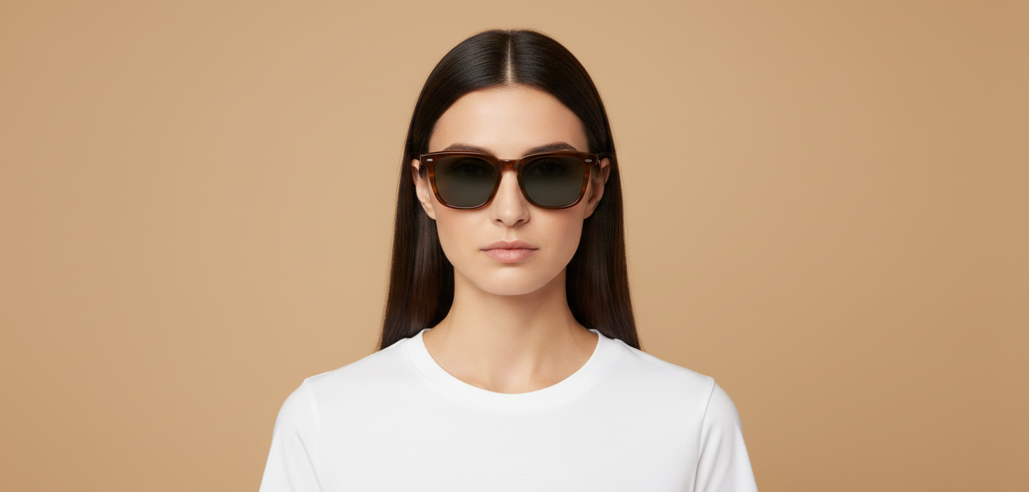 Modelo femenino llevando Gafas de Sol Oliver Peoples OV5546SU 1753W5 52 20