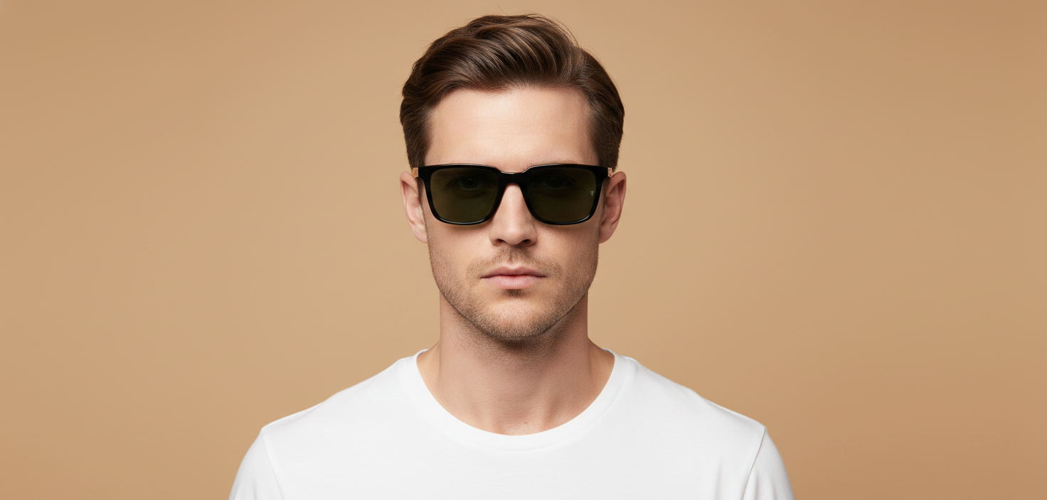 Male model wearing Gafas de Sol Oliver Peoples Mr. Federer OV5553SU 70019A 55 20