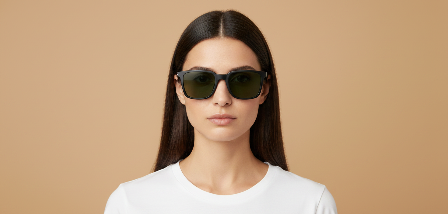 Female model wearing Gafas de Sol Oliver Peoples Mr. Federer OV5553SU 70019A 55 20