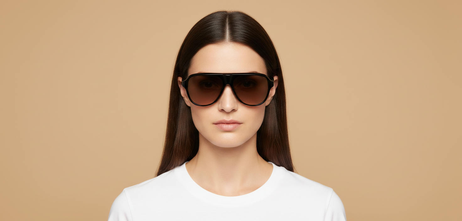 Female model wearing Sunglasses Oliver Peoples OV5581SU 1492GN 57 16
