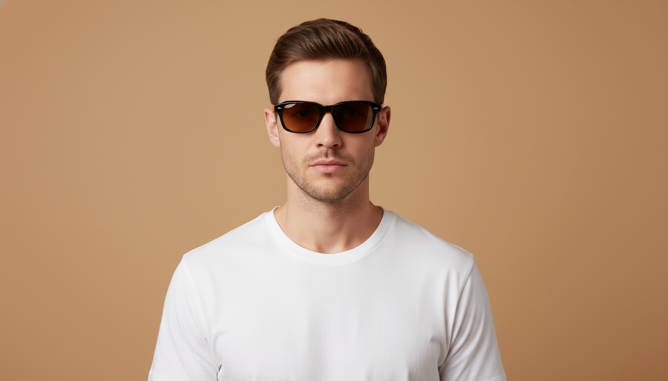 Modelo masculino llevando Gafas de Sol Oliver Peoples OV5588SU 1731GH 49 20
