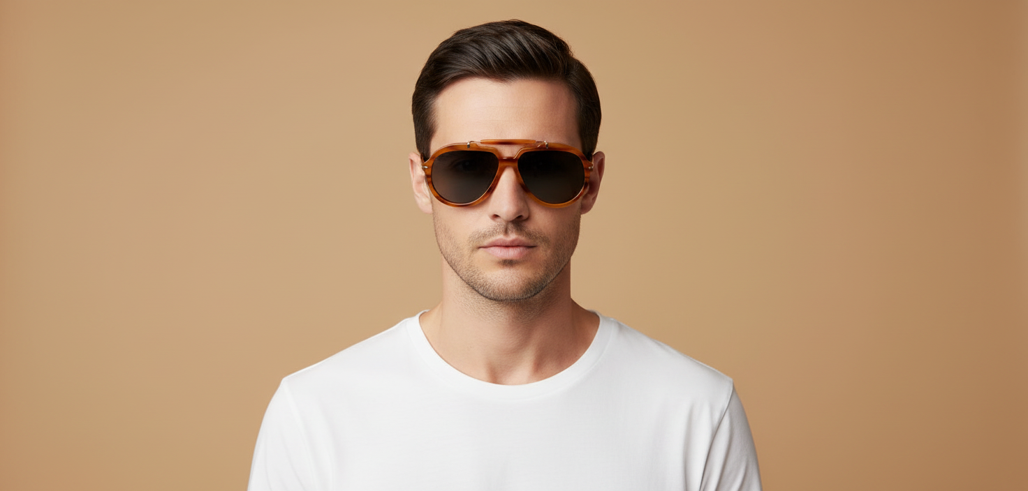 Modelo masculino llevando Gafas de Sol Persol PO0202 960/R5 57 13