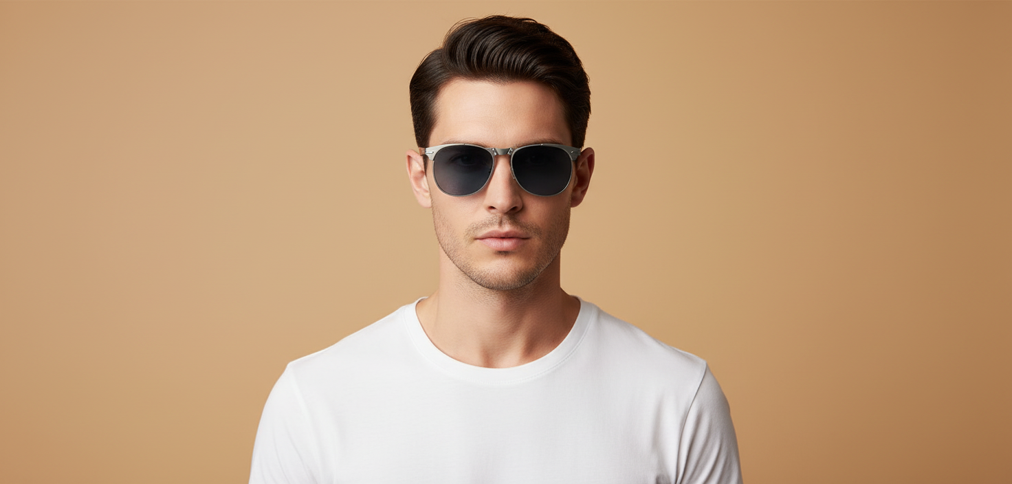 Modelo masculino llevando Gafas de Sol Persol PO1016 513/R5 57 16