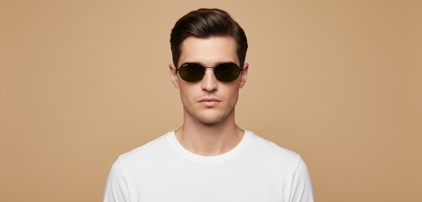 Modelo masculino llevando Gafas de Sol Persol Ida PO1018 107831 52 21