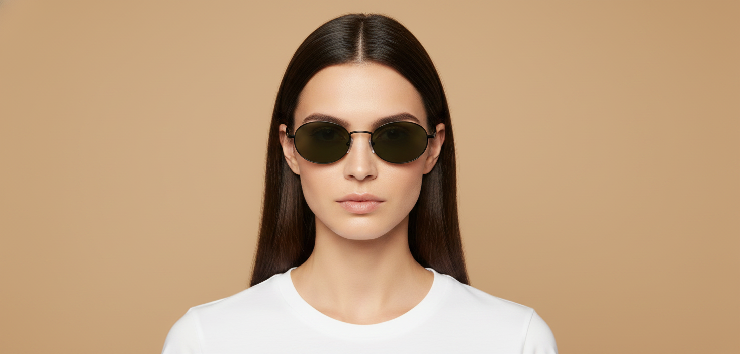 Modelo femenino llevando Gafas de Sol Persol Ida PO1018 107831 52 21