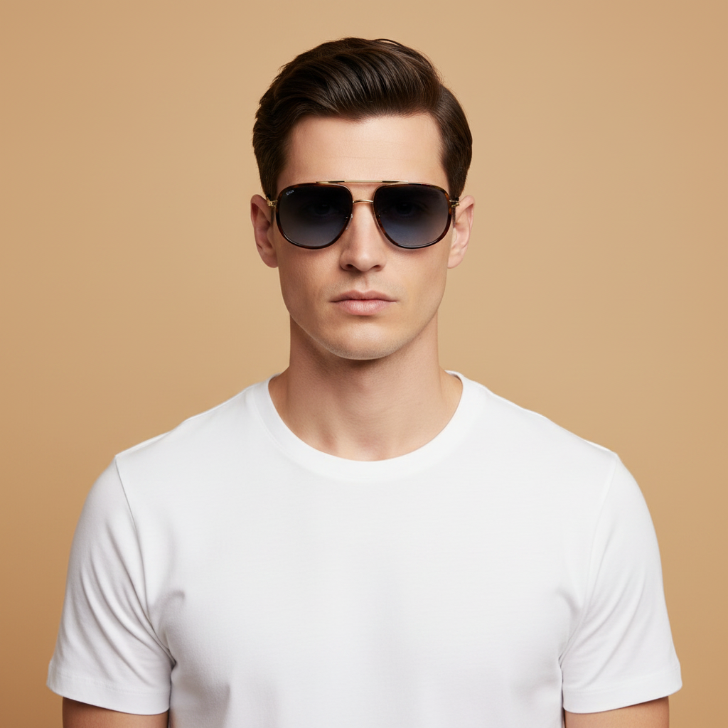 Modelo masculino llevando Gafas de Sol Persol PO2465 1089Q8 57 18
