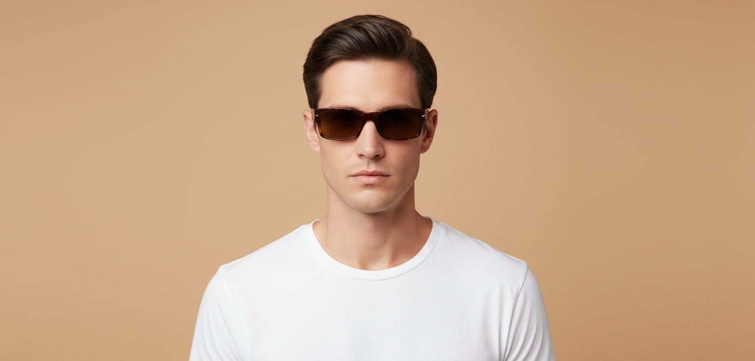 Modelo masculino llevando Gafas de Sol Persol PO2803 24/57 58 16