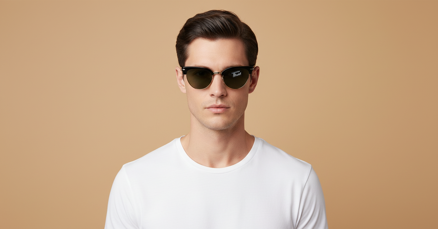 Männliches Modell trägt Sonnenbrillen Persol PO3198 95/31 51 19