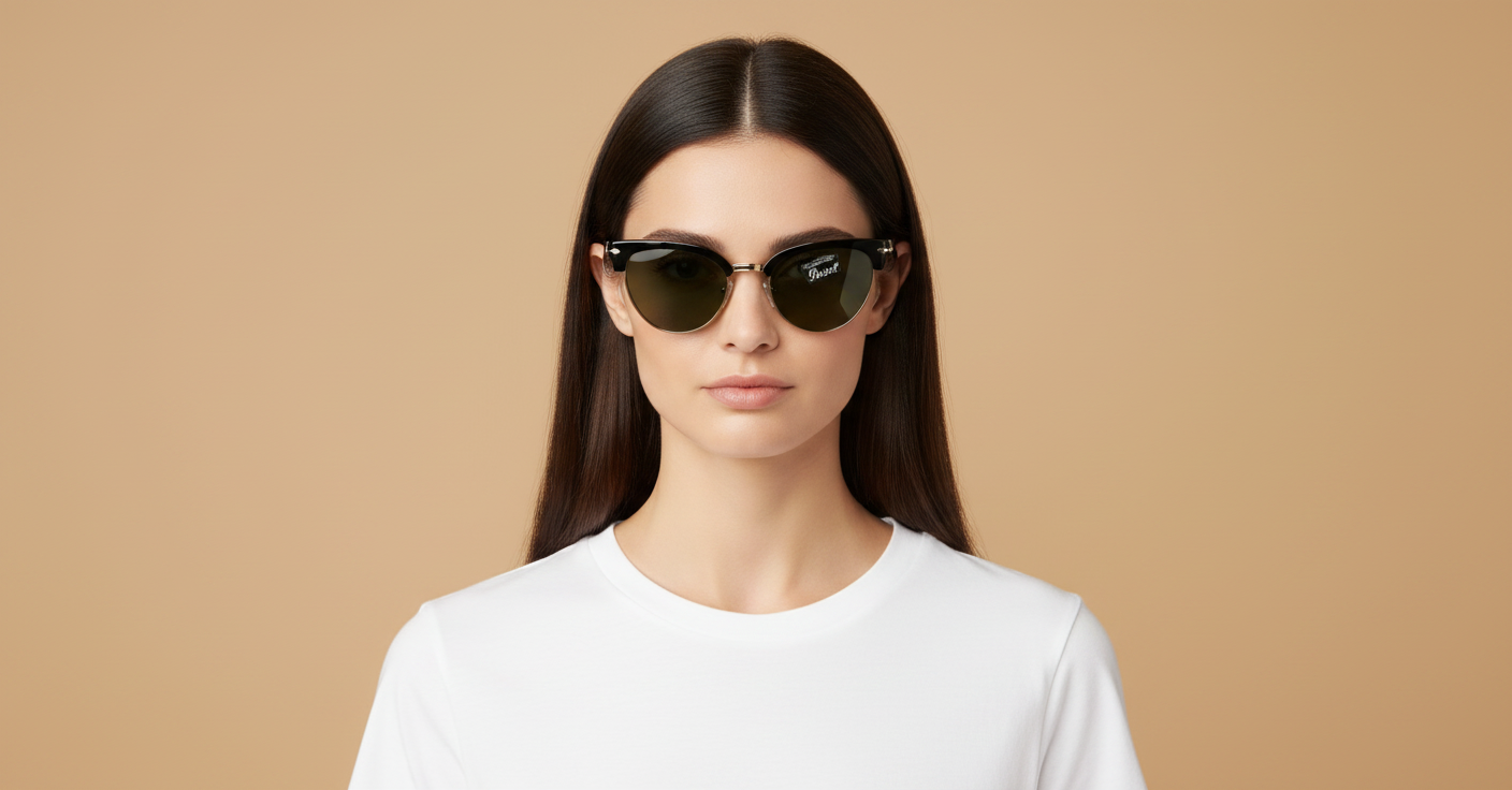 Weibliches Modell trägt Sonnenbrillen Persol PO3198 95/31 51 19