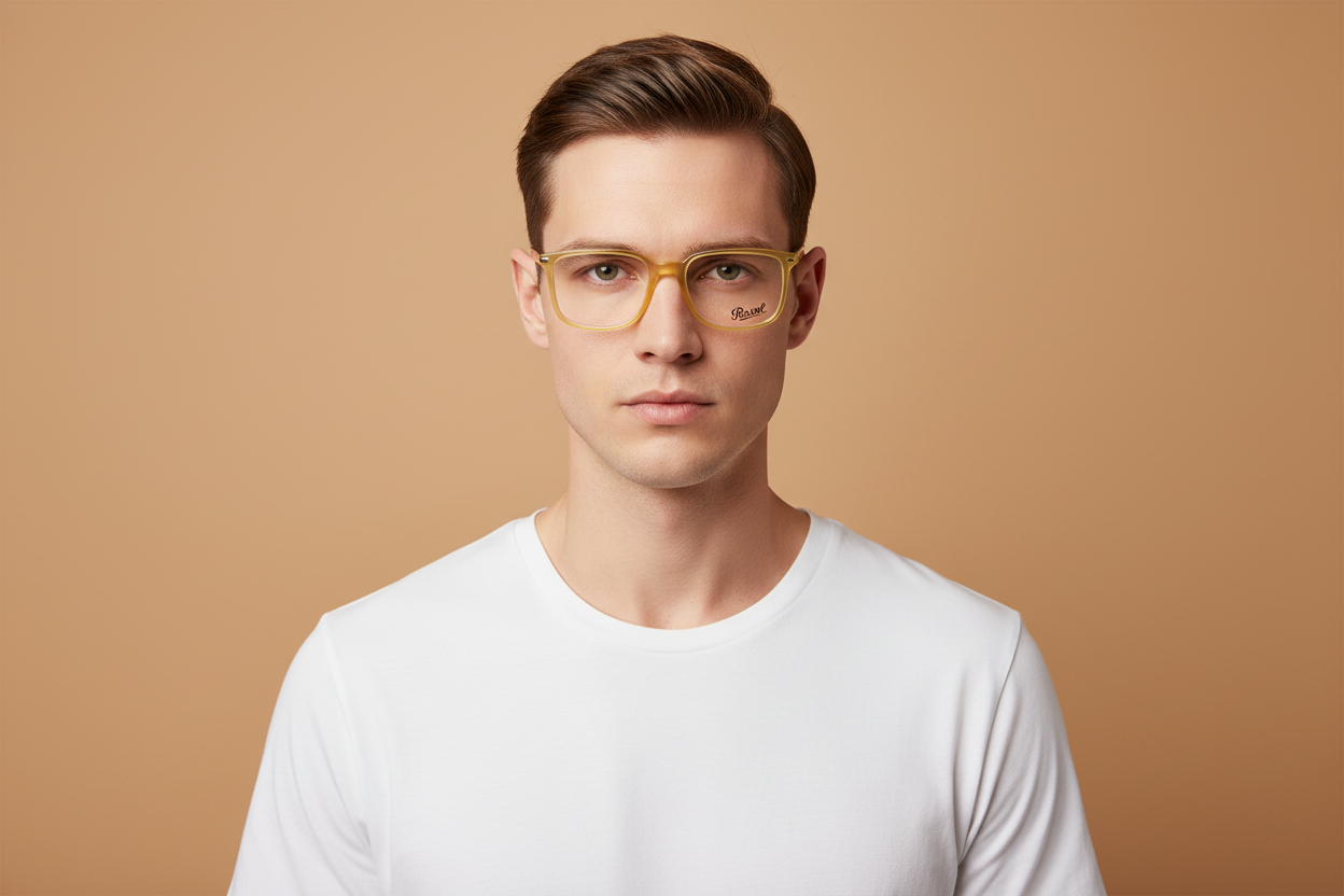 Männliches Modell trägt Korrektionsbrillen Persol PO3275 204 52 18