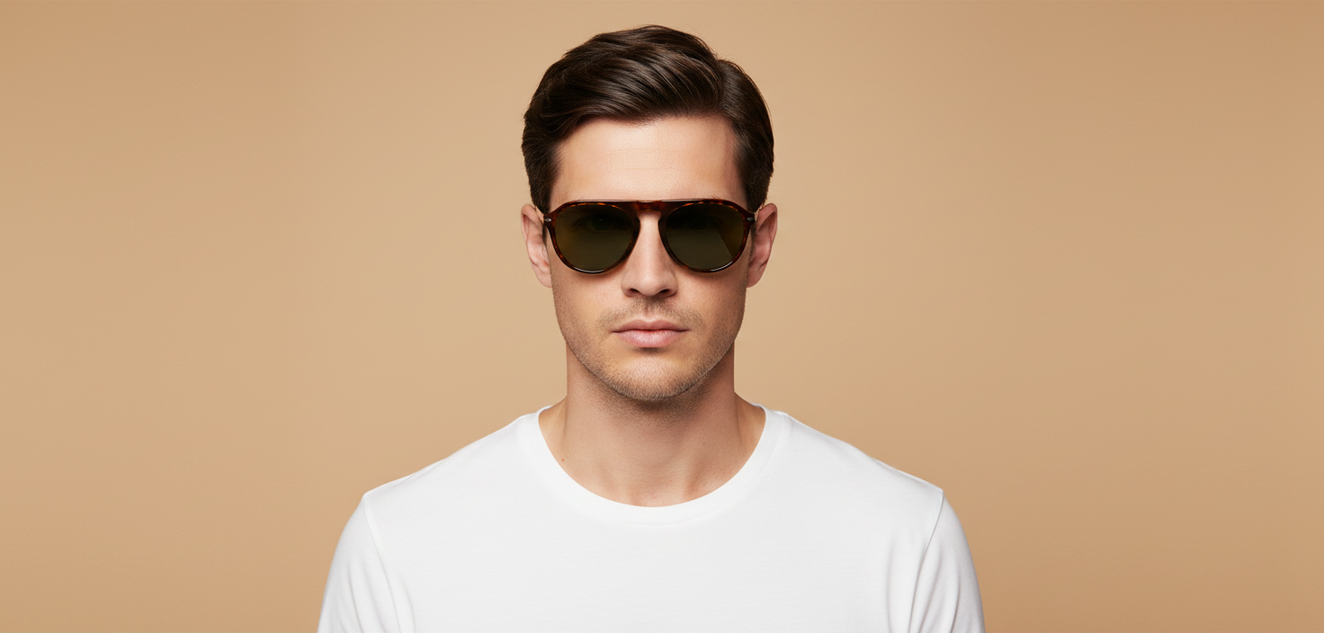 Modelo masculino llevando Gafas de Sol Persol PO3302 24/31 55 19