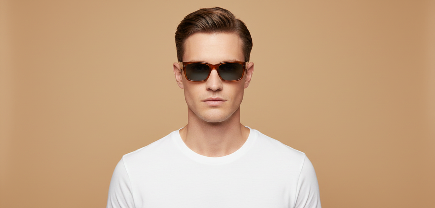 Male model wearing Sunglasses Persol PO3315 96/3R 55 19