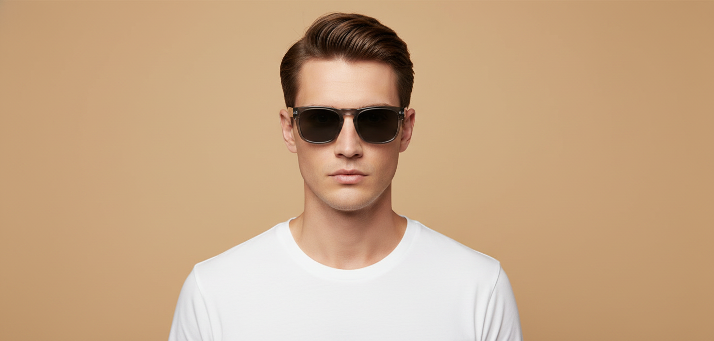 Modelo masculino llevando Gafas de Sol Persol Elio PO3333 1192B1 54 20