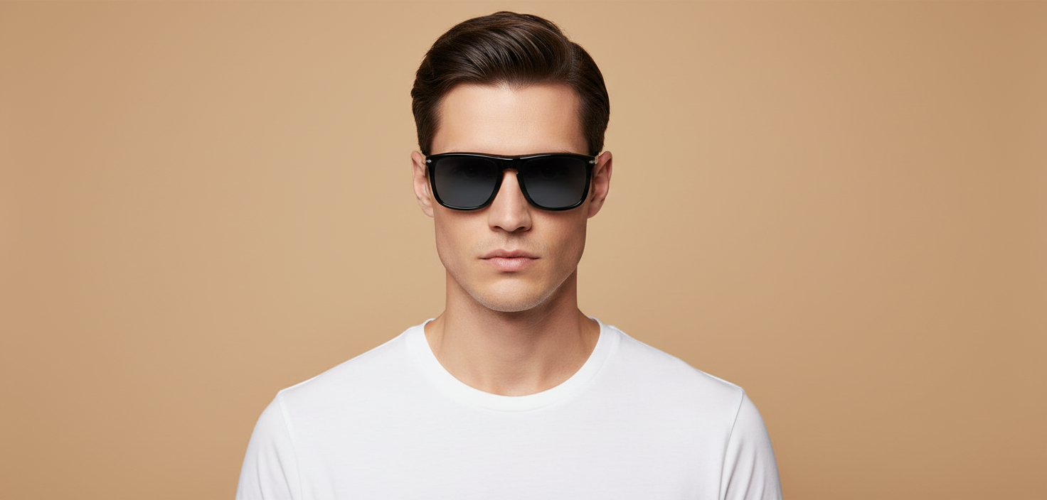 Männliches Modell trägt Sonnenbrillen Persol PO3336 95/S3 54 21