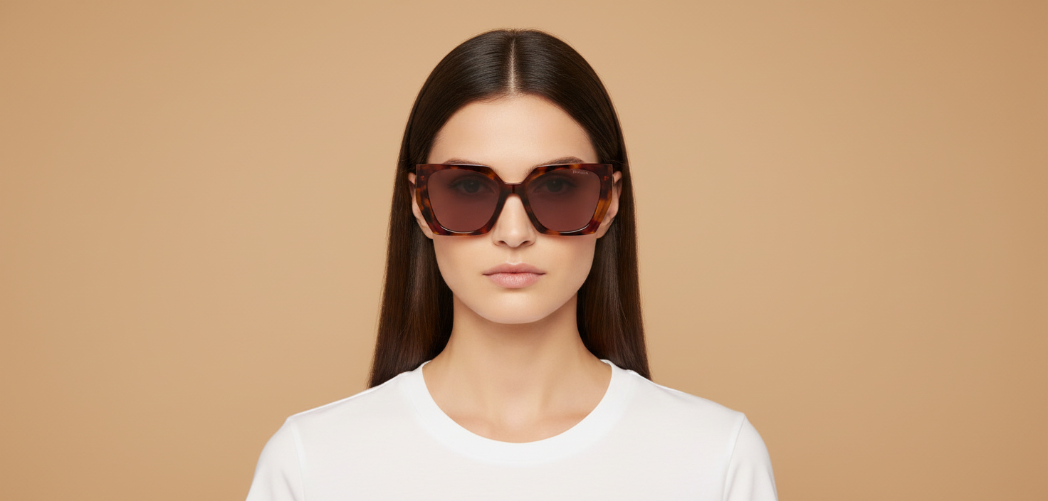 Modelo femenino llevando Gafas de Sol Prada PR 15WS 22A20I 54 19