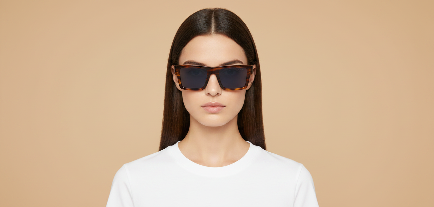 Modelo femenino llevando Gafas de Sol Prada PR 19WS 17R06A 52 21