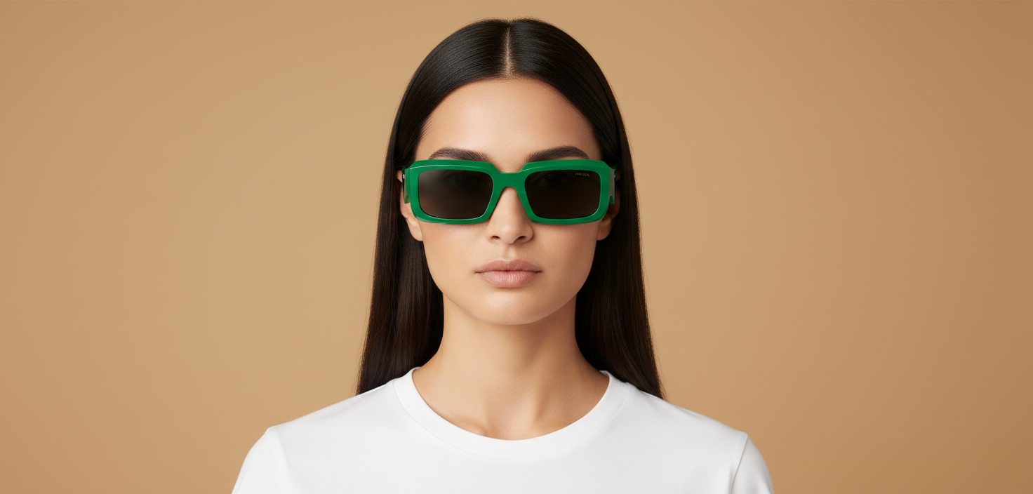 Modelo femenino llevando Gafas de Sol Prada PR 27ZS 11L08Z 54 21