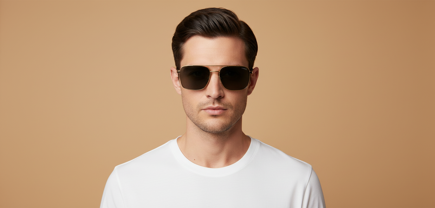 Modelo masculino llevando Gafas de Sol Prada PR 67ZS ZVN09T 56 18