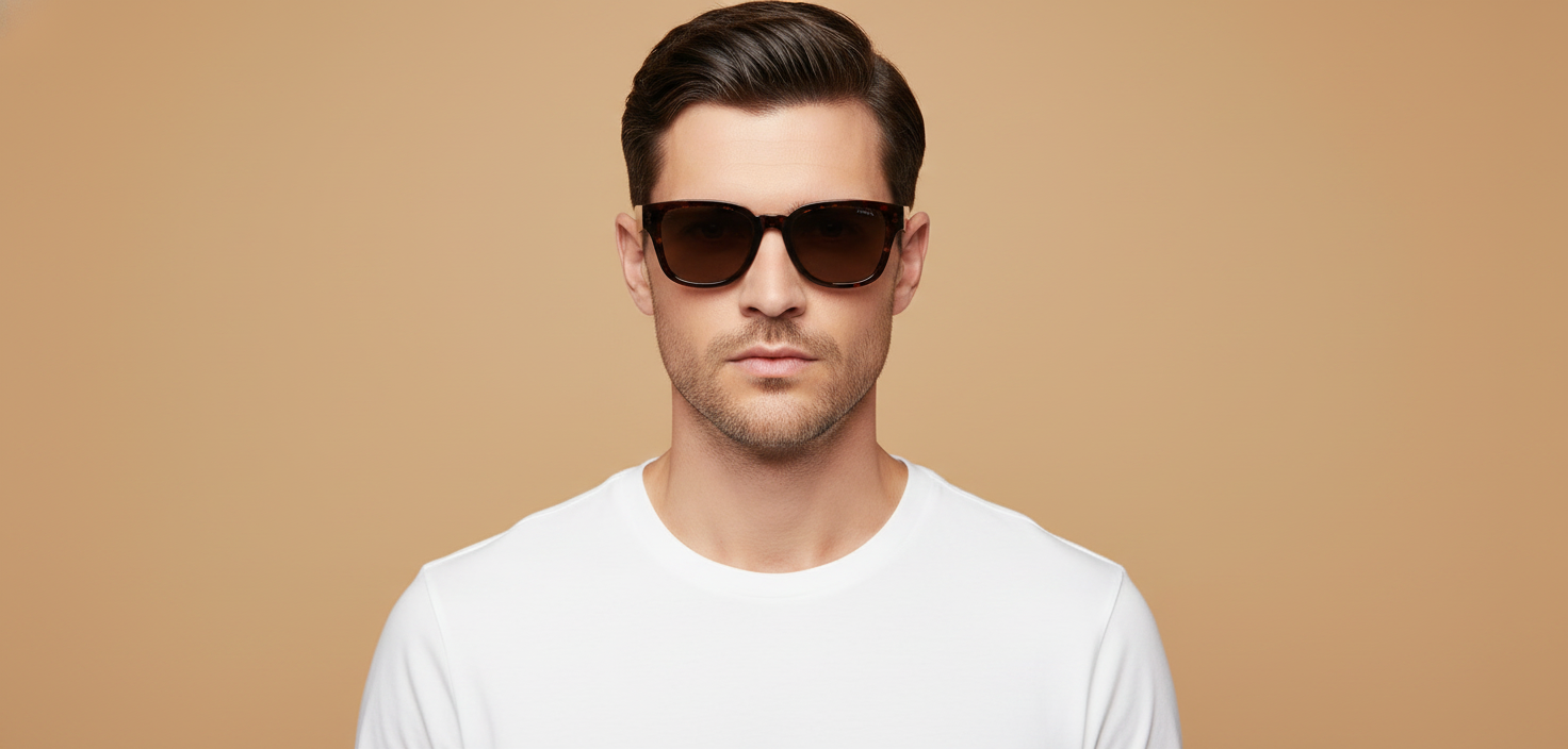 Modelo masculino llevando Gafas de Sol Prada PR A04S 17N08T 52 20