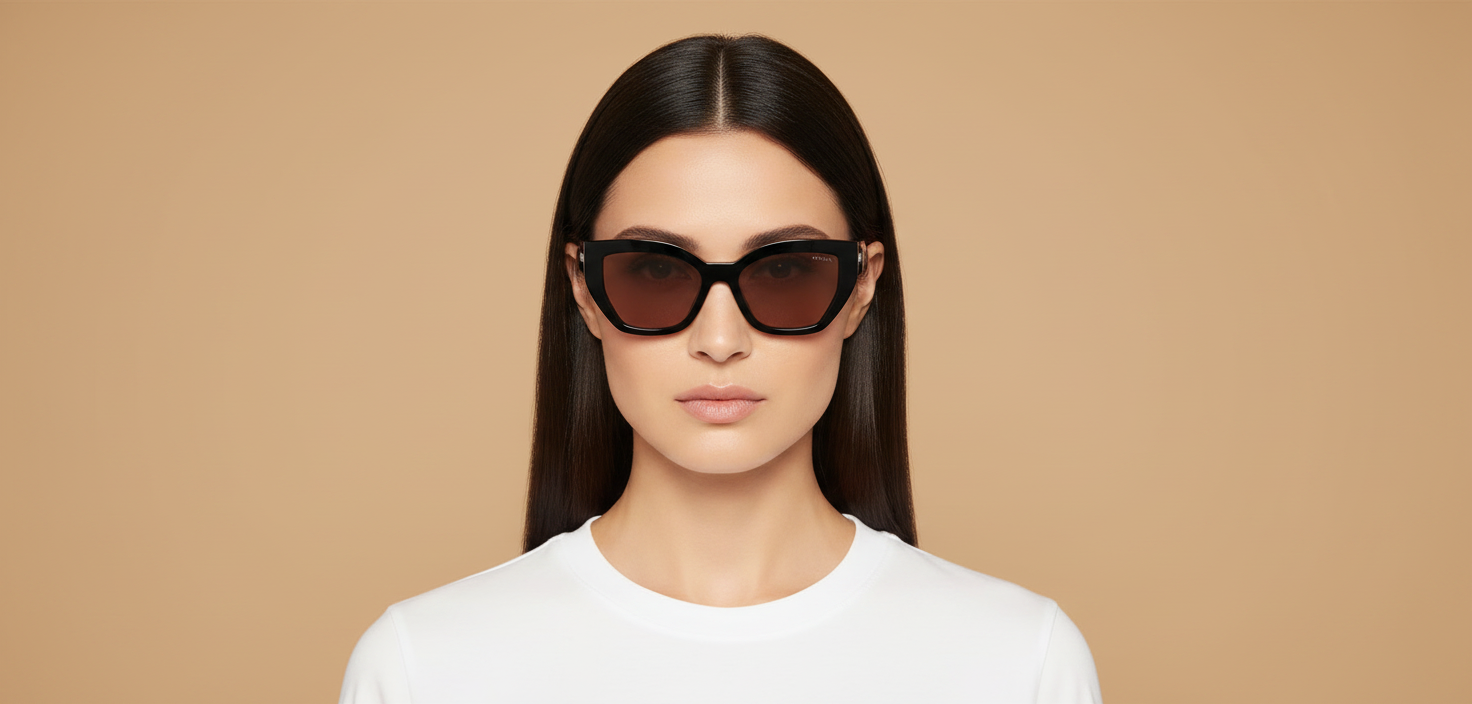 Modelo femenino llevando Gafas de Sol Prada PR A09S 12O10D 53 18
