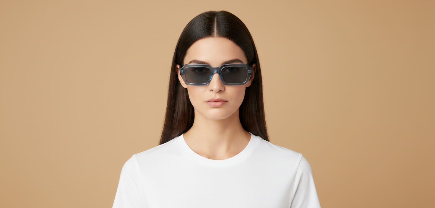 Modelo femenino llevando Gafas de Sol Prada PR A12S 19O70B 52 21