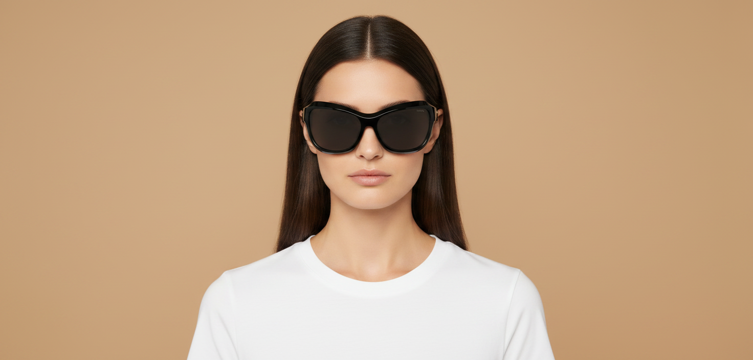 Modelo femenino llevando Gafas de Sol Prada PR A27S 16K5S0 62 17