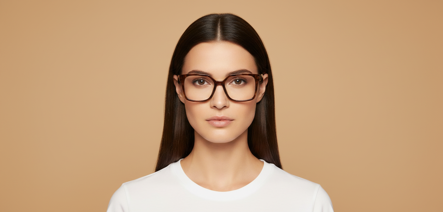 Modelo femenino llevando Gafas Graduadas Prada PRB03V 07R1O1 54 17
