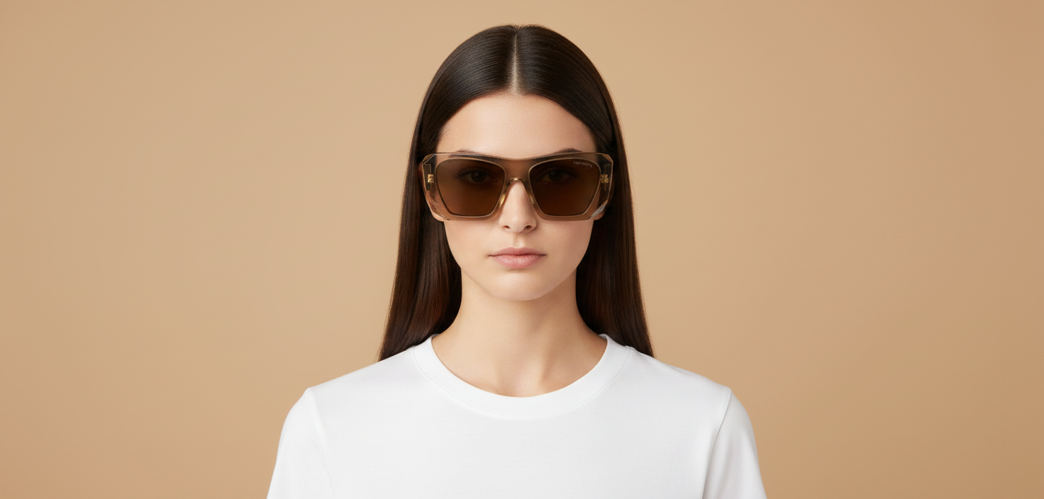 Modelo femenino llevando Gafas de Sol Prada PR B18S 29E90F 53 19
