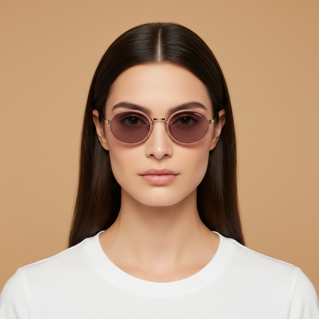 Female model wearing Sunglasses Prada PR B56S 24E20I 52 20