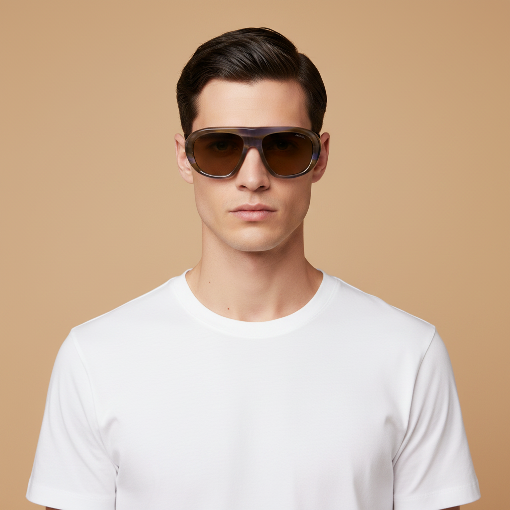Мужская модель в Солнцезащитные очки Prada PR C05S 23G70G 57 18