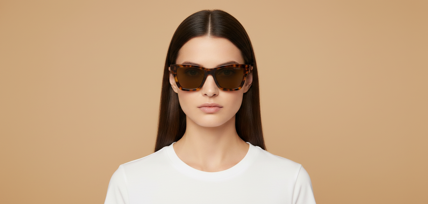 Modelo femenino llevando Gafas de Sol Prada PR C07S 14L09Z 51 18