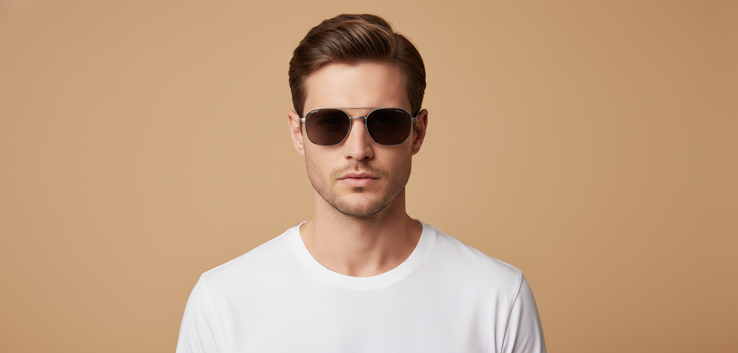 Modelo masculino llevando Gafas de Sol Prada PR C50S 1BC80Q 53 20
