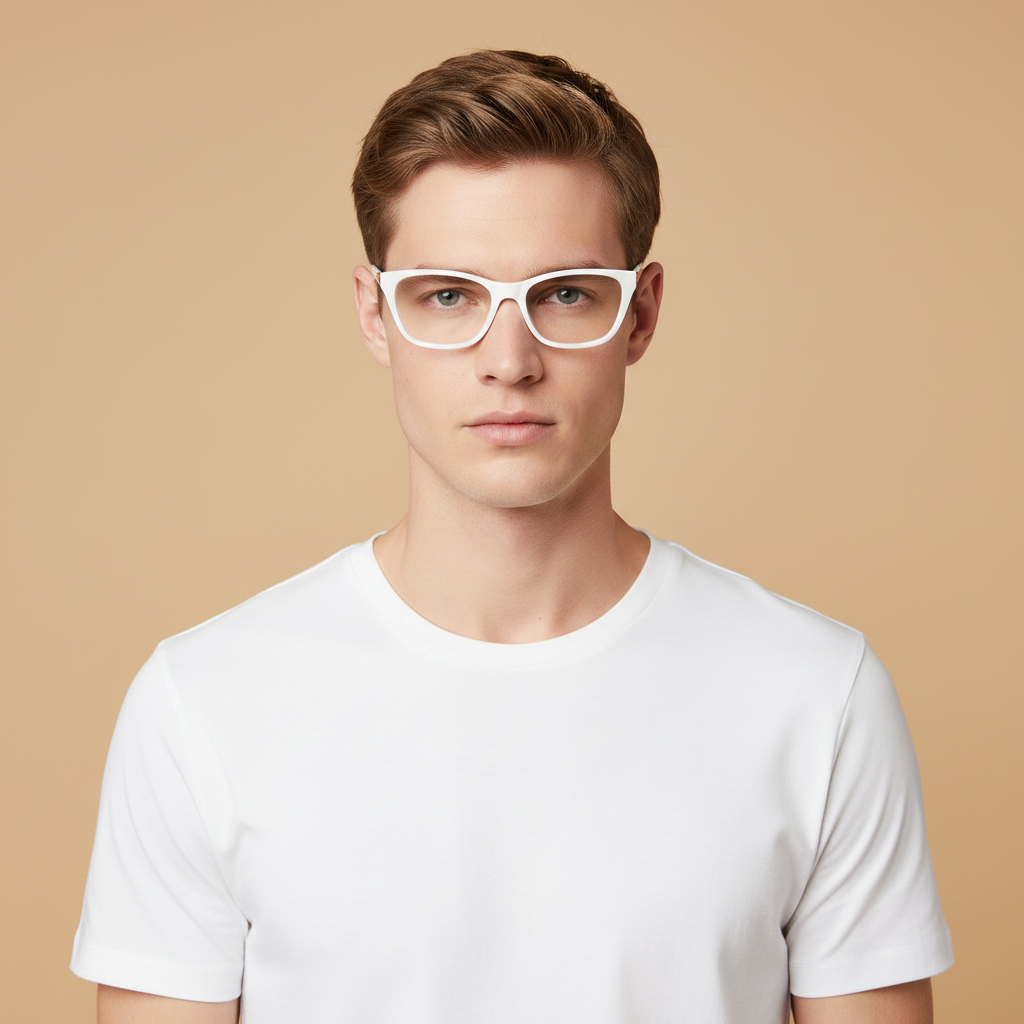 Modelo masculino llevando Gafas Graduadas Prada PR05YV 1421O1 53 17