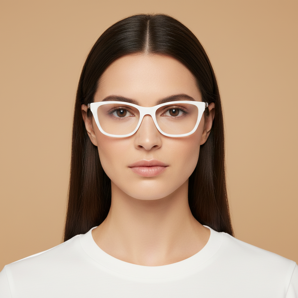 Modelo femenino llevando Gafas Graduadas Prada PR05YV 1421O1 53 17