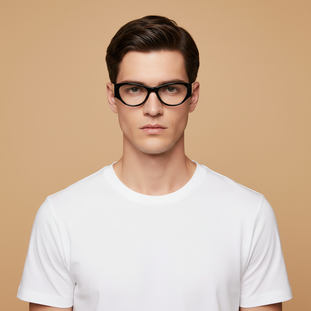 Modelo masculino llevando Gafas Graduadas Prada PR06ZV 1AB1O1 52 17
