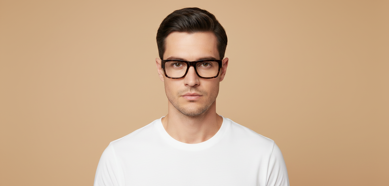 Modelo masculino llevando Gafas Graduadas Prada PR15YV 06Z1O1 54 19