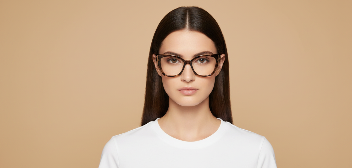 Modelo femenino llevando Gafas Graduadas Prada PR18WV 07R1O1 54 17