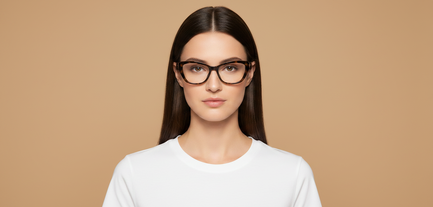 Modelo femenino llevando Gafas Graduadas Prada PR19WV 23A1O1 53 17