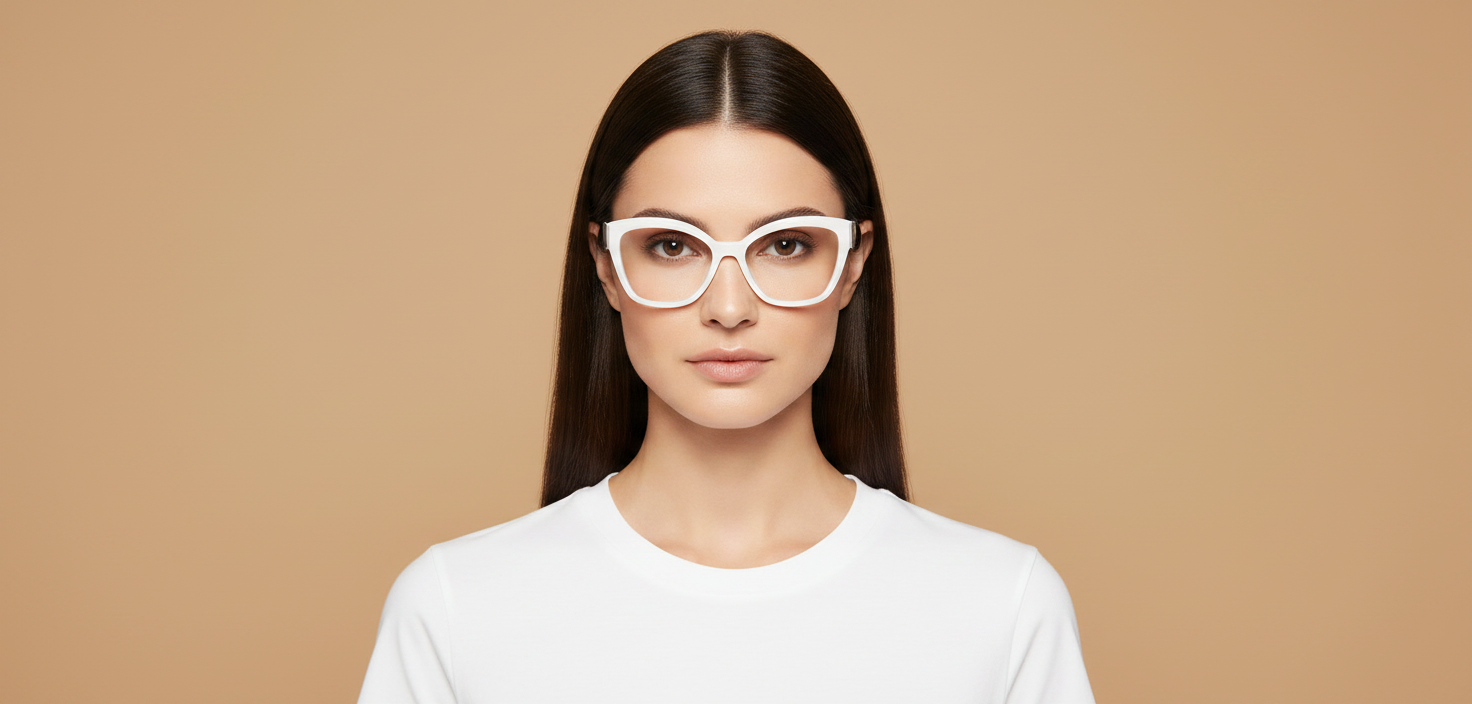 Modelo femenino llevando Gafas Graduadas Prada PR20ZV 17K1O1 52 17